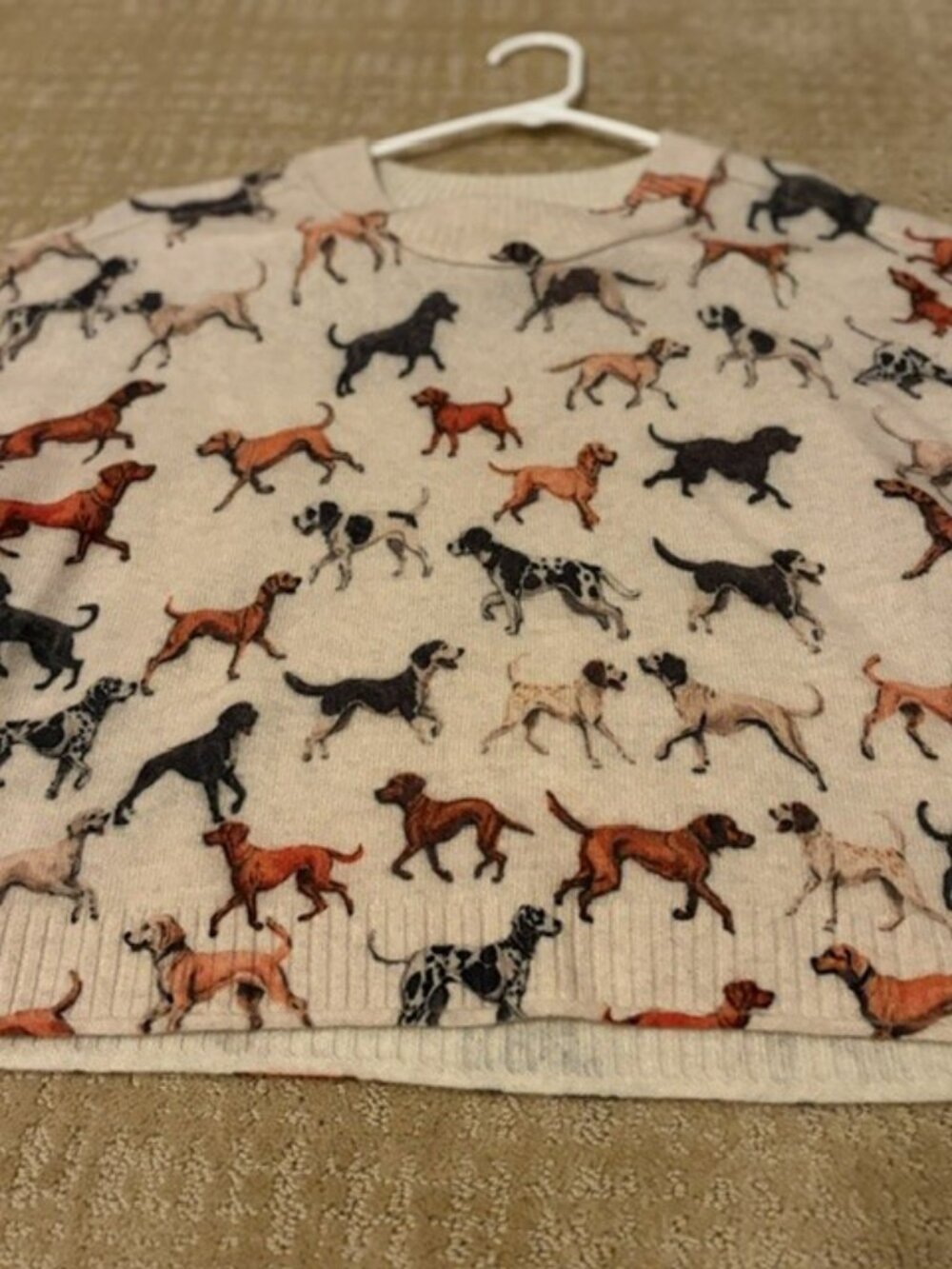 By Anthropologie Goldie Crew-Neck 100% Cashmere Sweater--Dogs--XS - Picture 2 of 4